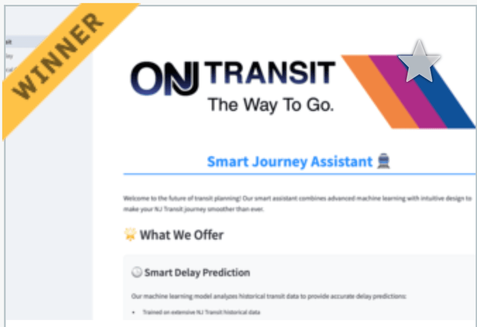 Screenshot of On NJ Transit